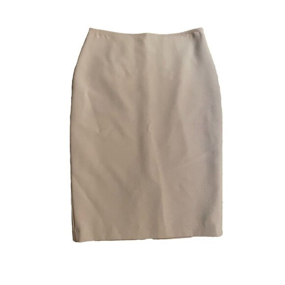 St. John Pencil Skirt Womens Sz 0 Satin Lined Career Off Gray/beige